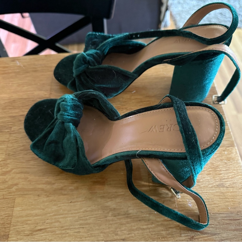 J. Crew Teal Velvet Women's Heels